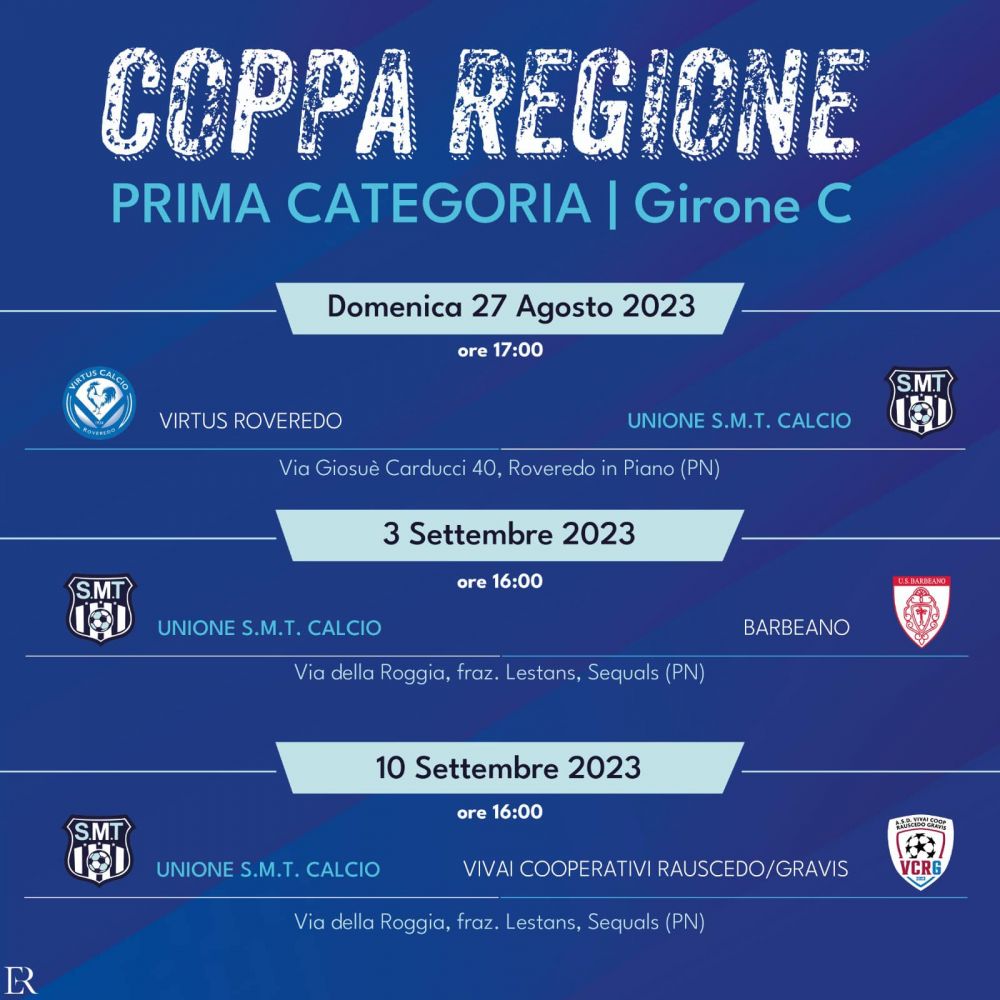 Tutti gli impegni in Coppa Regione 23-24